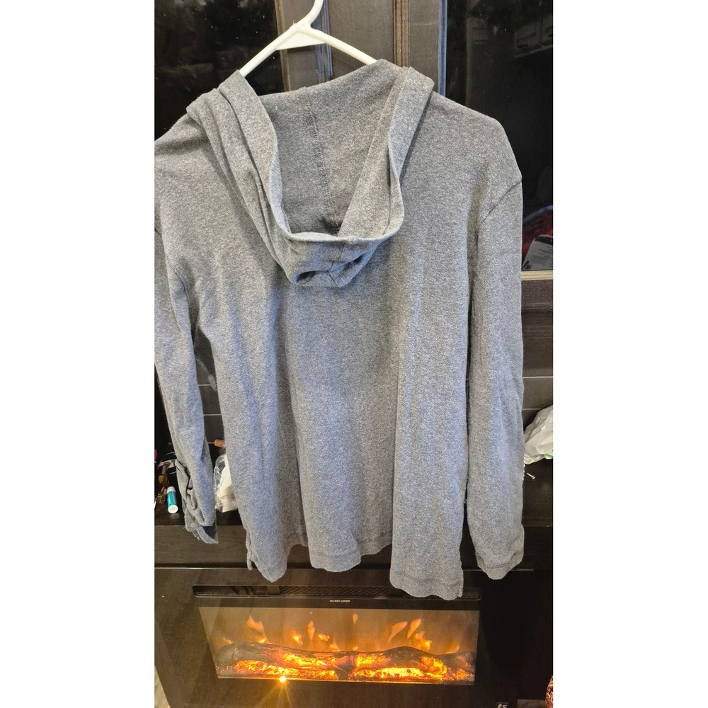 Boho Arrow Hoodie Gray Zip Up Hooded Sweatshirt Size L Western Casual Cozy - Picture 8 of 11